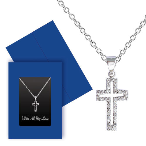 CRYSTAL CROSS NECKLACE