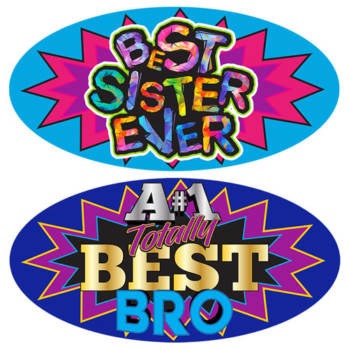 SISTER/BROTHER SPARKLE STICKERS