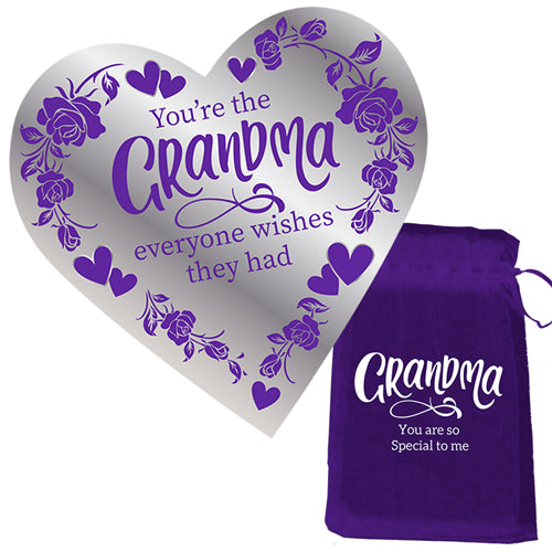 GRANDMA MIRROR HEART ORNAMENT