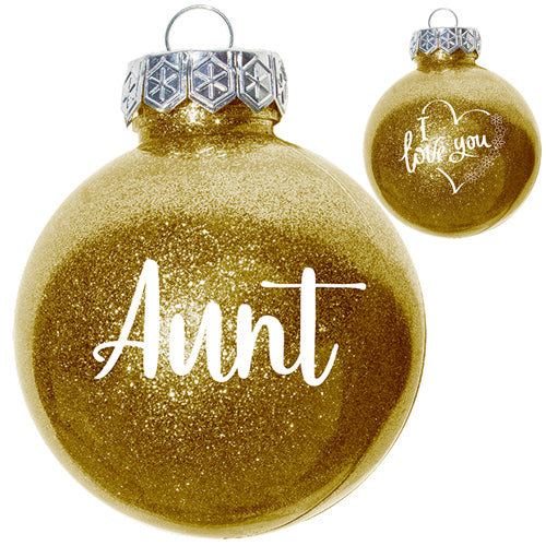 AUNT GLITTER ORNAMENT