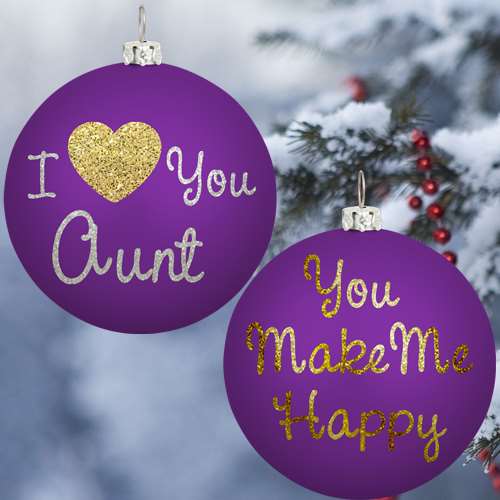 I LOVE YOU AUNT CHRISTMAS ORNAMENT