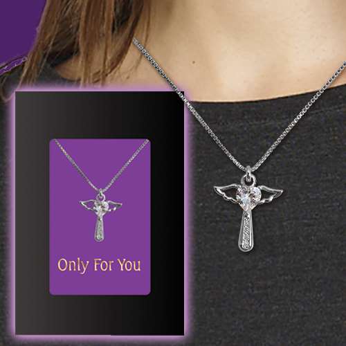 ANGEL HEART CROSS NECKLACE