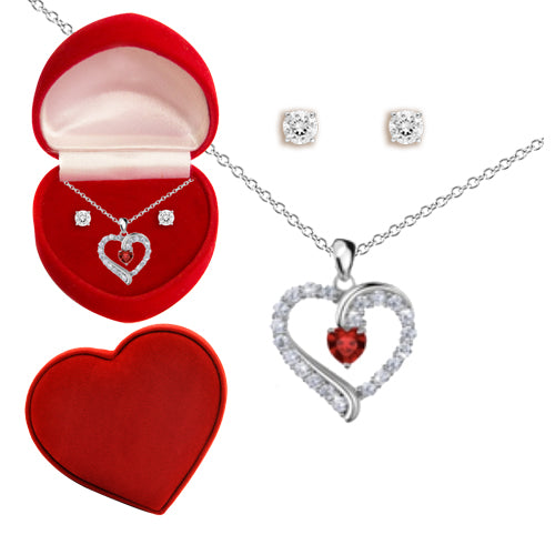 CRYSTAL HEART JEWELRY SET