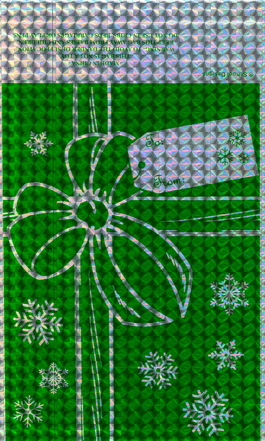 HOLIDAY MYLAR SELF-SEAL GIFT BAG 5
