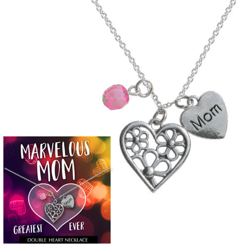 MOM DOUBLE HEART NECKLACE