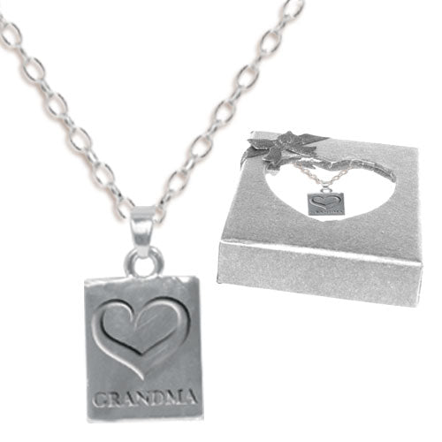 GRANDMA STAMPED HEART NECKLACE