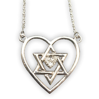 STAR OF DAVID HEART NECKLACE